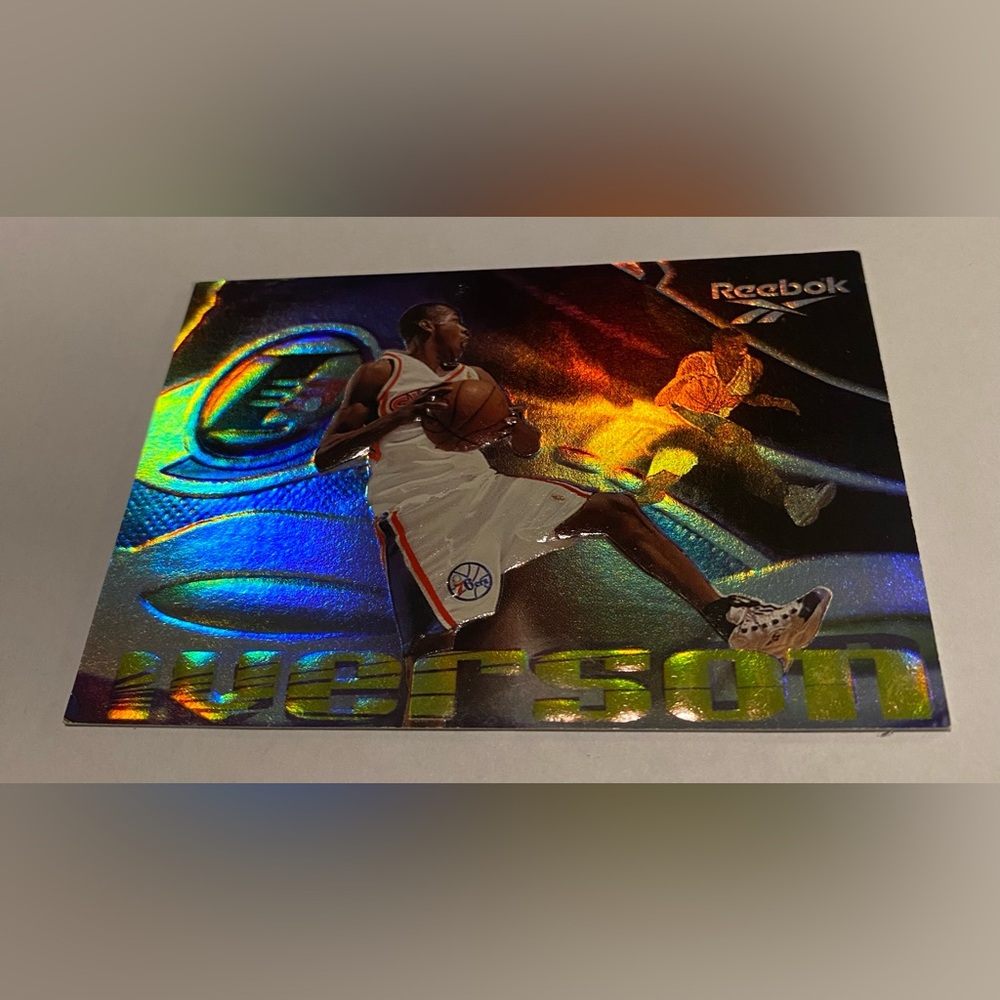 Allen Iverson Rare!  1998 Reebok Silver holographic chase foil Basketball card - Picture 3 of 3
